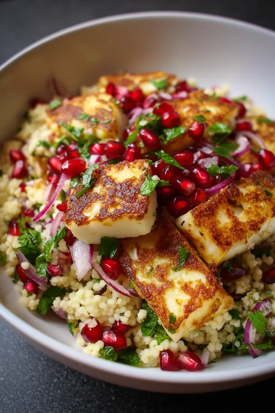 halloumi couscous salad