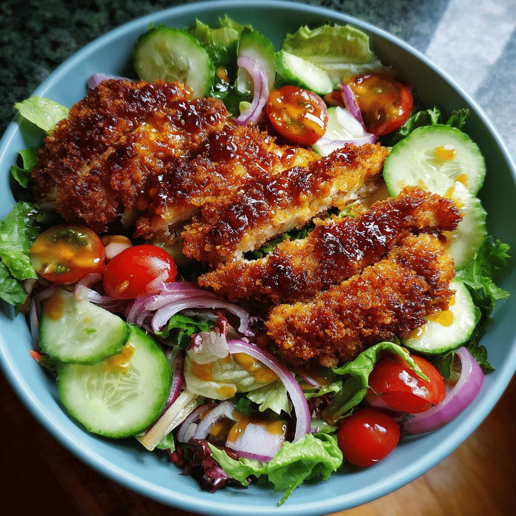 crispy honey hot chicken salad