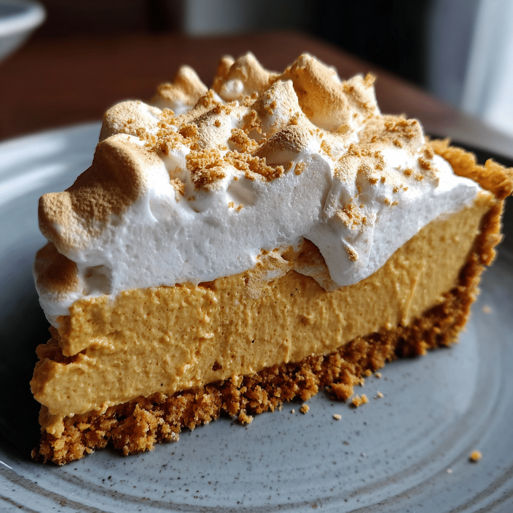 No Bake Marshmallow Pumpkin Pie