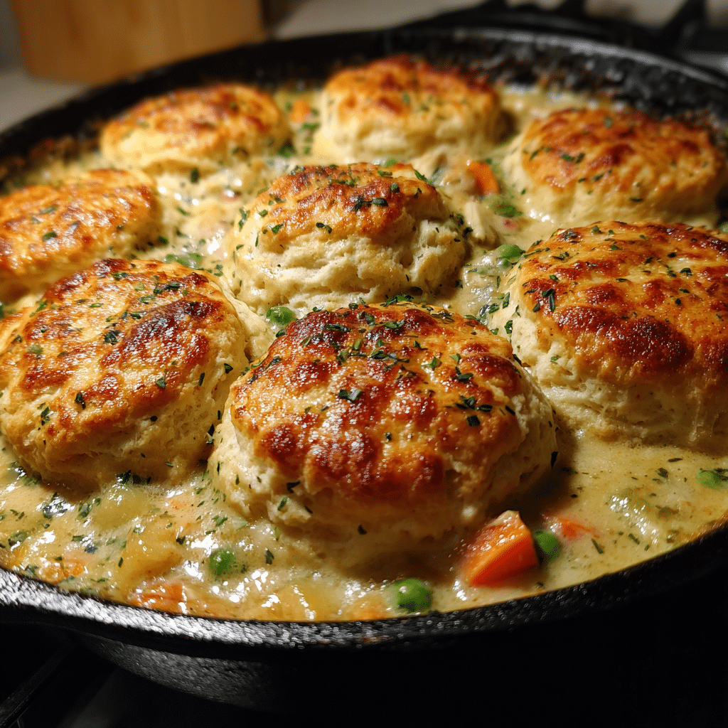 Chicken Pot Pie with Biscuits