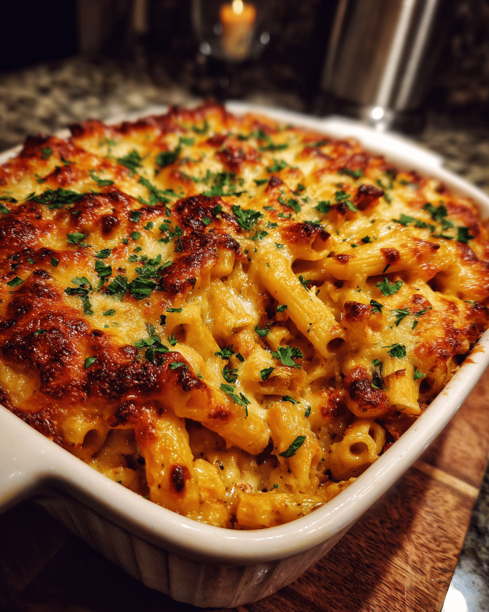 Craving ultimate comfort food? This Comforting Baked Ziti Mac And Cheese combines two beloved classics into one irresistible dish perfect for cozy evenings. Discover the recipe now