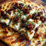 Craving a gourmet appetizer that's crispy, creamy, and utterly delectable? Our Crispy Flatbread with Brie, Cranberries & Toasted Walnuts delivers restaurant-quality flavor in every irresistible bite. Try now!