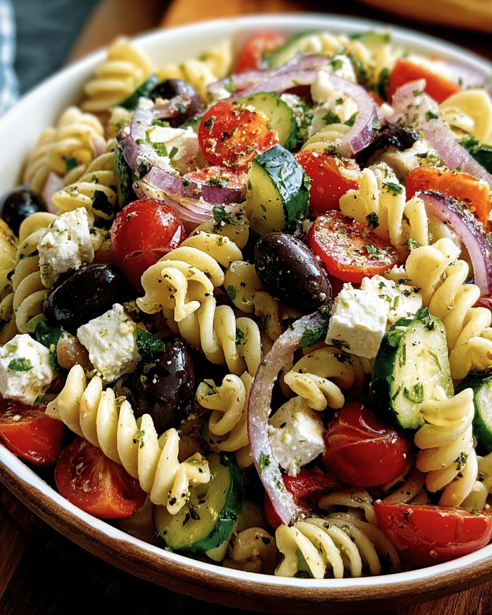 Craving a crowd-pleasing summer side dish? This Classic Greek Pasta Salad is packed with Mediterranean flavors perfect for picnics, potlucks, and easy weeknight dinners. *Discover now!