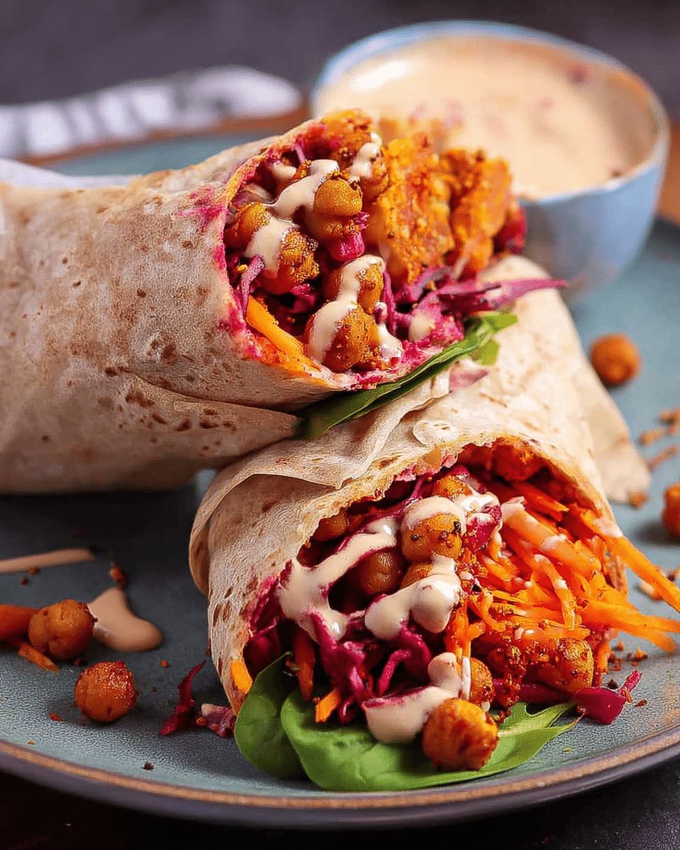 Craving a vibrant veggie wrap that's bursting with flavor? Our Roasted Beet and Chickpea Wraps with Smoky Tahini-Lemon Sauce will revolutionize your lunch game! Discover pure deliciousness.