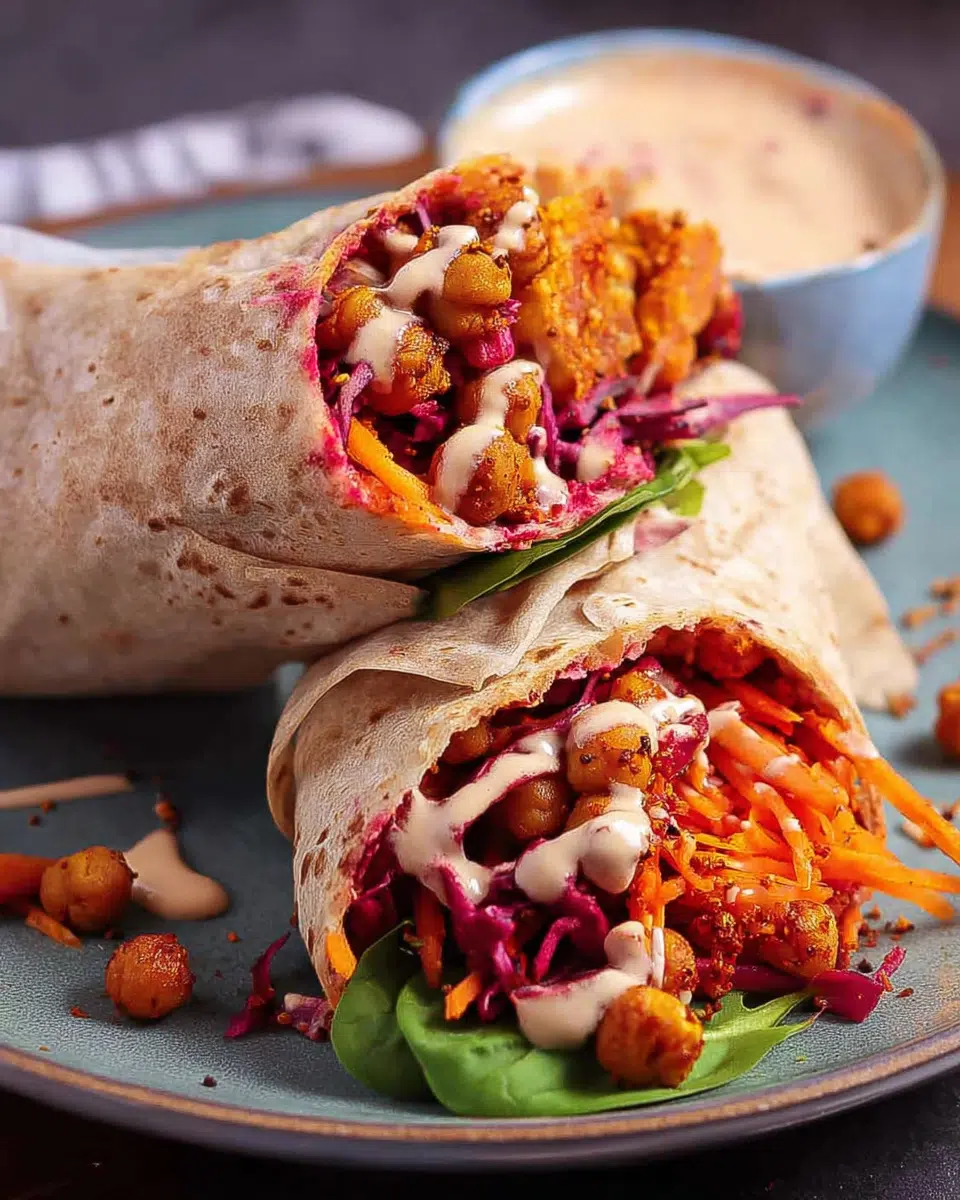 Craving a vibrant veggie wrap that's bursting with flavor? Our Roasted Beet and Chickpea Wraps with Smoky Tahini-Lemon Sauce will revolutionize your lunch game! Discover pure deliciousness.