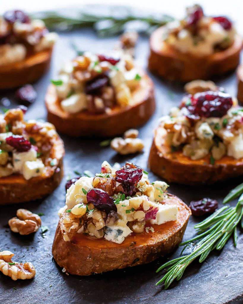 Sweet Potato Rounds: Brie Cranberry Magic in 15 Mins!