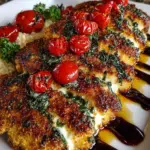 Italian Basil Chicken Cutlets with Tomato and Mozzarella Topping