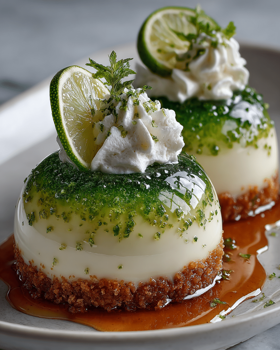 Diamond Lime Cheesecake Domes with Crystal Glaze