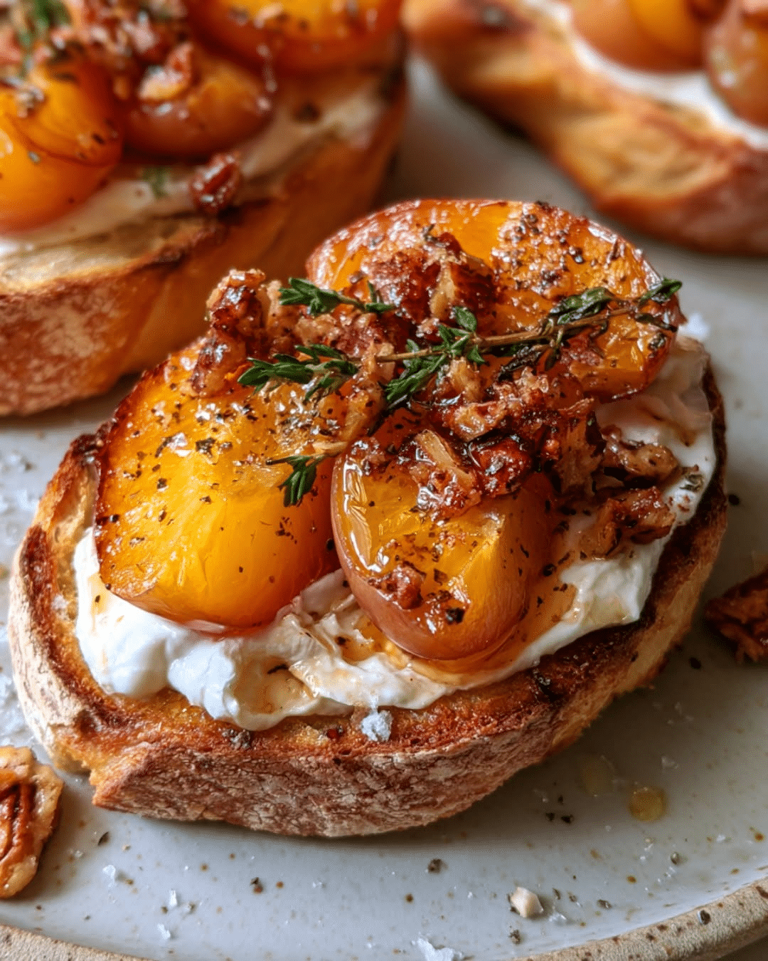 Roasted Plum Crostini with Whipped Brie