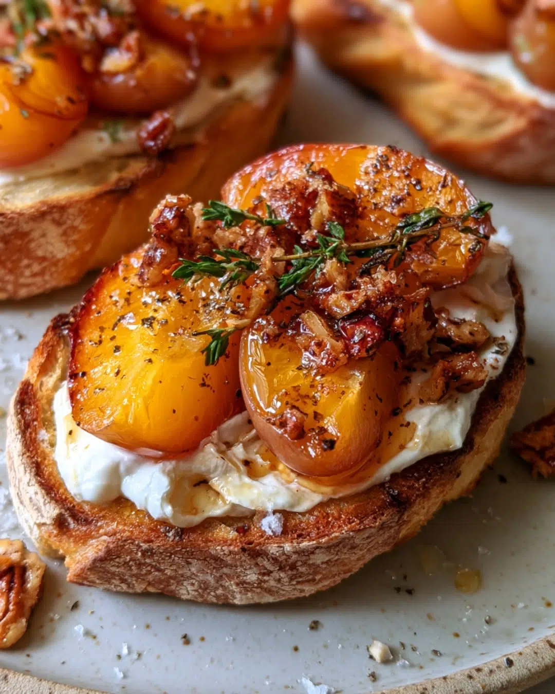 Roasted Plum Crostini with Whipped Brie
