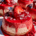 Ruby Strawberry Lemonade Crystal Geode Cheesecake Domes