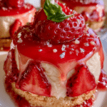 Strawberry Basil Scarlet Prism Mirror Glaze Domes