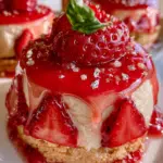 Strawberry Basil Scarlet Prism Mirror Glaze Domes
